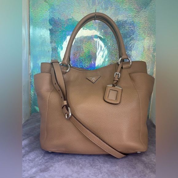 Prada Handbags - #5 Prada Vitello Daino Side Pocket 2 Way Leather Bag s58